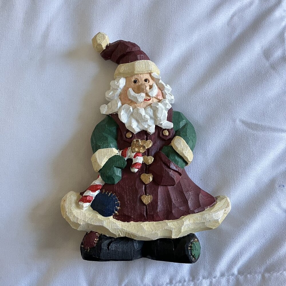 Vintage 90s 1998 Christmas Holiday Winter Plastic Santa‎ Red Candy Cane